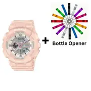Casio Baby-G Pastel Pink Analogue/Digital Watch BA110RG-4A BA-110RG-4ADR Bottle Opener Bundle
