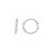 14k White Gold Small 12mm Endless Hoop Kids Earrings Madi K Childrens Jewelry
