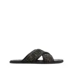 [Fendi] Fendi FF-jacquard Slides 12 US BLACK/BROWN