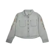 One Teaspoon Brando Montana Light Wash Cropped Shirt. Size XS