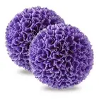 2 Pieces Artificial Plant Topiary Balls Faux Boxwood Decorative Balls-Purple - C