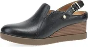 [dansko] Sheridan Wedge Mule for Women - Durable Waterproof Leathers and Leather-Stacked Heel - Swivel Heel Strap with Buckle Detail to Ensure