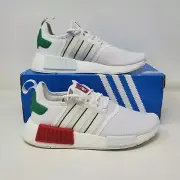 Adidas NMD_R1 Boost Athletic Shoe / White Green Red / HQ1434 / Mens 7 , Wmns 8