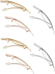 MUSISALY 6pcs Brushed Ponytail Clip for Women Girls Flat Hair Clips for Styling for Headwear