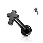 Piercing Labret Ear Titanium Black Cross