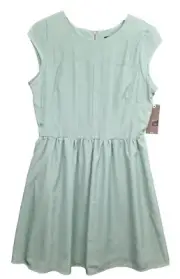 Mossimo Women’s Blue Teal Short Sleeve Flair Dress size L