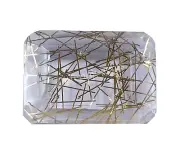 219.65 CT Top Quality Golden Rutilated Quartz Certified Emerald Cut Gemstone NA