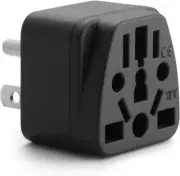 Travel Plug Adapter, EU,AU,UK,NZ,CN,in to USA (Type B) Grounded 3 Prong USA Wall