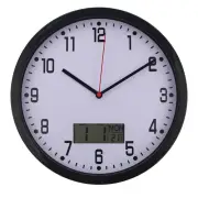 10 Inch Wall Mounted Clock with LCD Temperature and Humidity for Home Offices