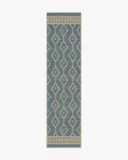 75' x 305' | Machine Washable Runner Rug | Kid & Pet Friendly | Indoor Rug | Newport Slate Blue Re-Jute Rug by Gray Malin | Ruggable