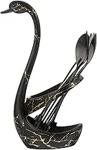Luxshiny 1Set Dessert Spoon Set with Swan Base Holder Decorative Coffee Spoons for Home Restaurant and Parties Easy to Clean Ergonomic Design