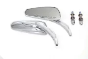Chrome Tribal Teardrop Mirrors with Billet Stems fits Harley Davidson