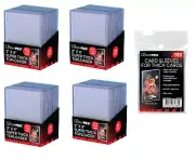 (100 / 4 Packs) Ultra Pro Super Thick 75pt Toploader Card Holders + Sleeves