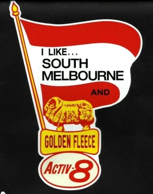 "SOUTH MELBOURNE" GOLDEN FLEECE Petrol Sticker / Decal RETRO 60's
