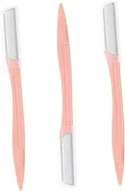 Beavorty Portable 3pcs Stainless Steel Eyebrow Razor Kit Compact for Face Hair Removal