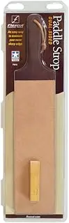Flexcut Dual-Sided Paddle Strop, Smooth and Rough Leather Sides, 1 oz. Bar of Flexcut Gold Polishing Compund Included (PW16)