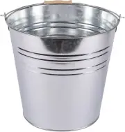 1X 10L Galvanised Steel Bucket - Heavy-Duty Metal Outdoor Garden Ash Ashtray Dri