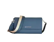 Michael Kors Jet Set Item Large Zip Around Wallet Crossbody Bag Denim