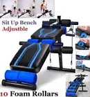10 Foam Adjustable Sit Up Abdominal Bench Press Weight Gym Ab Exercise Fitness