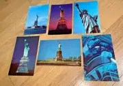 1950's Set of 6 STATUE OF LIBERTY, NEW YORK Postcards - Dextone / Plastichrome