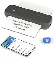 Portable Thermal Printer, Wireless Bluetooth Printer Support US Letter/A4/A5/4in/3in/2in Thermal Paper, Inkless Printer Compatible with iOS, Android & Laptop for Travel, Office, School, Vehicle