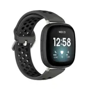 Black Fitbit Versa 3, Versa 4 & Sense, Sense2 Watch Strap Replacement Silicone Sports Wrist Band