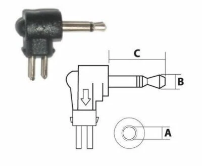 Female To Male DC Plug Socket Power Adapter Phono Right Angle TRS 2.5mm Lock-...