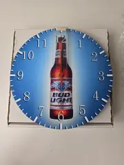 Bud Light Beer Frameless Quartz Wall Clock 10" New In Box