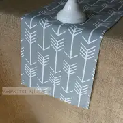 Gray Table Runner Arrow Decor Dining Table Linens Home Decor Grey Centerpiece