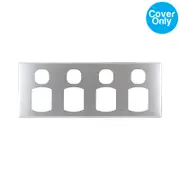 Connected Switchgear GEO Quad Powerpoint Brushed Silver Aluminium Cover