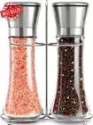 Salt and Pepper Grinder Set - Stainless Steel Refillable Salt & Peppercorn Shake