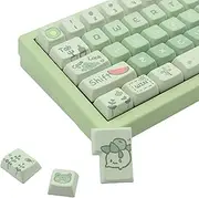 Cmokifuly Frog Cute Keycaps MDA Profile Custom PBT Green Keycap for Mechanical Keyboard,148 Keys Dye-Sub Cute Keycaps (Green Frog)
