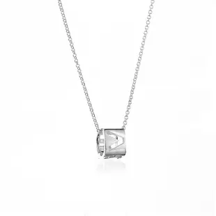二手品 Tiffany&Co. LOVE鏤空字母方環925純銀項鍊