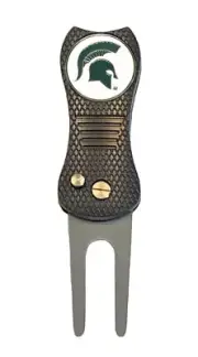 Michigan St Spartan NCAA Golf Ball Marker w/ DivotFix Switchblade Divot Tool