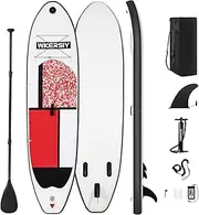 zolyet Inflatable Stand Up Paddle d SUP for All Skill Levels Surf d with A Pump Carry Bag Leash Standing Boat for Youth & Adult Red