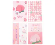 4Pcs A5 Notebooks Smooth to Write Cartoon Pattern Cover Portable Paper Mini Notepads for Students-9