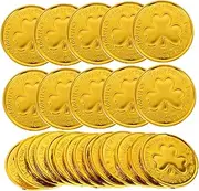 HOOTNEE 100pcs Three-Leaf Fortune for Party Decorations Party Bulk Shamrock Patricks Day Decoration Decor Patricks Day Shamrocks Green Plastic Golden