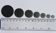 Pyrolytic graphite discs 10, 12, 16, 18, 20 mm dia x 1 mm