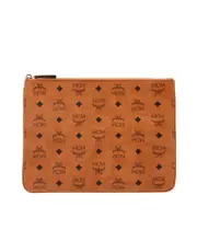 MCM Visetos Printed Zipped Crossbody Bag One size Brown