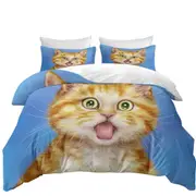 Funny Cat Ginger Kitten is in Shock Quilt Cover