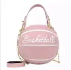 Light Pink Vegan Leather Basketball Bag