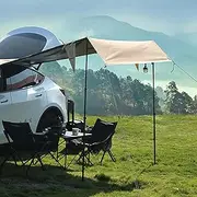 Car Awning, Vehicle Awning Room, SUV Tailgate Tent, UV50+ Tent Shade, Waterproof Rooftop Awning, for 4x4/Car/SUV/Truck Easy for Camping, Outdoor Trips, Roadtrips, Courtyard