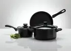 3 Piece Non-Stick Carbon Steel Cookware Set Fry pan Saucepan Pot Carbon steel.