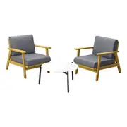 Livsip Outdoor Lounge Set 3PCS Patio Furniture Sets 70cm White Coffee Side Table