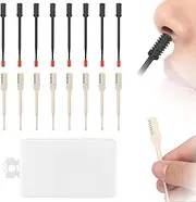 16 Pcs 2 in 1 Nose Hair Trimmer, Manual Nasal Hair Cutter Nose Hair Razors with Cleaning Brush Double Sided & Single Sided Nose Hair Cleaner for Women Men(White, Black)