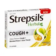 Strepsils Lozenges Herbal Cough + Honey & Lemon X 16