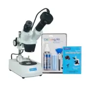 OMAX 20X-40X-80X Dual Lights Binocular Stereo Microscope+1.3MP Camera+Clean Pack