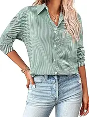 [SPRING SEAON] Women's Button-Down Shirts Long Sleeve Collar Tops Lady Work Office Chiffon Blouse