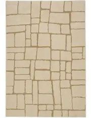 [LOOPSIE] Gharda Textured Abstract Washable Rug in Beige