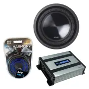 Alpine SWT-10S2 Car Audio SWT Series Sub 700W Shallow Subwoofer & HA-A400.1 Amp